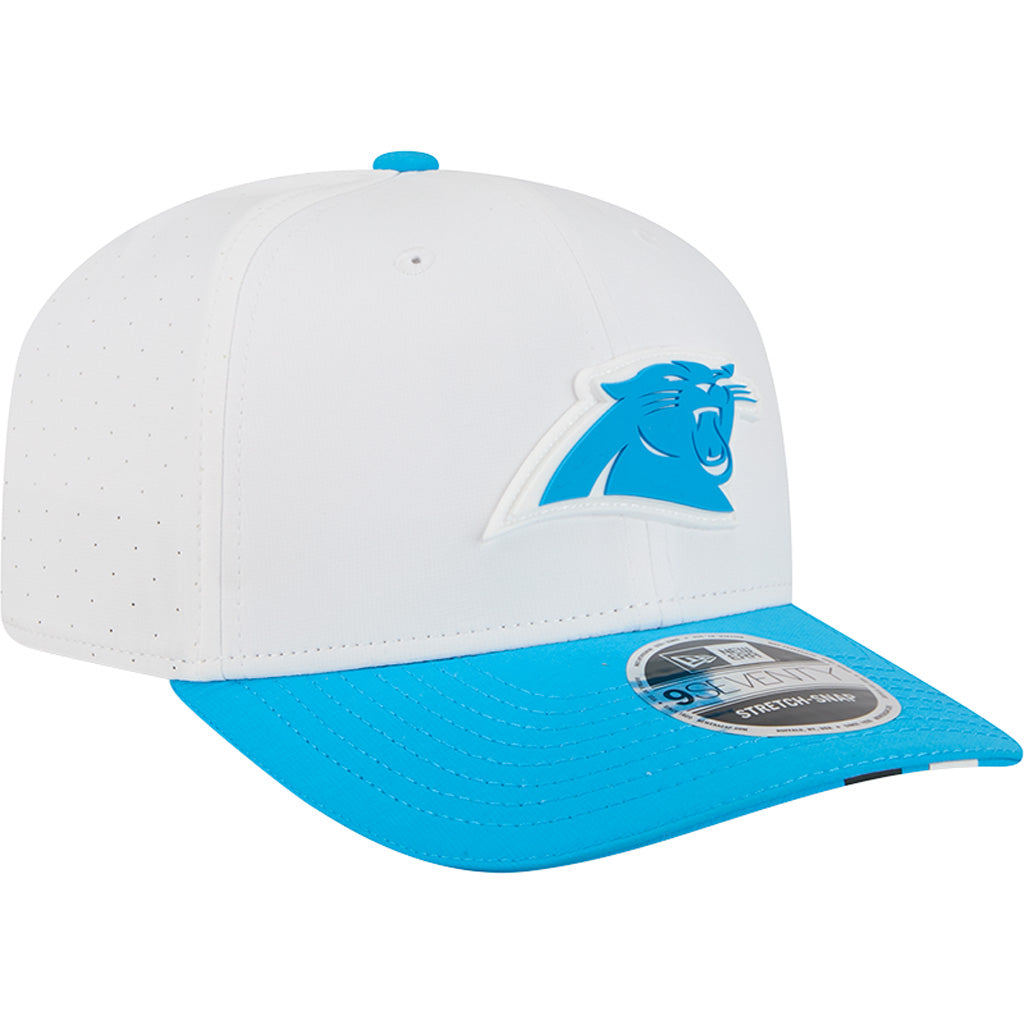 NFL Carolina Panthers New Era 2025 Training 9SEVENTY Stretch-Snapback Hat - White