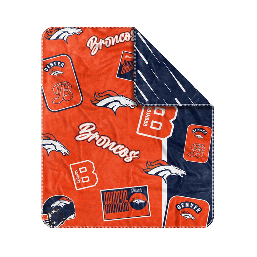 NFL Denver Broncos Logo Brands Dream Weave Blanket - Orange
