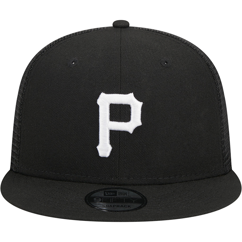 MLB Pittsburgh Pirates New Era Black & White 9FIFTY Snapback Trucker Hat - Black