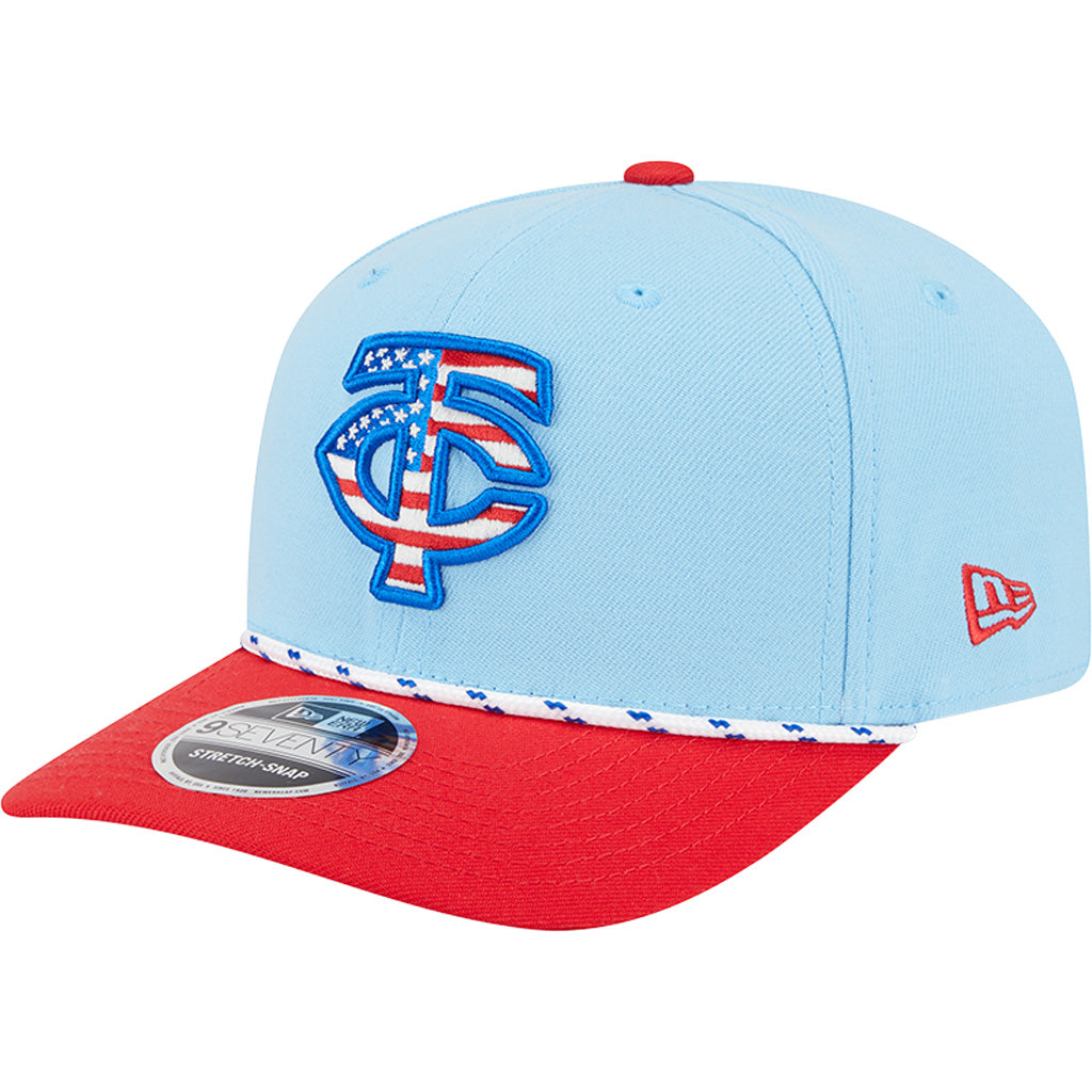 MLB Minnesota Twins New Era 2025 4th of July 9SEVENTY Stretch-Snapback Hat - Light Blue