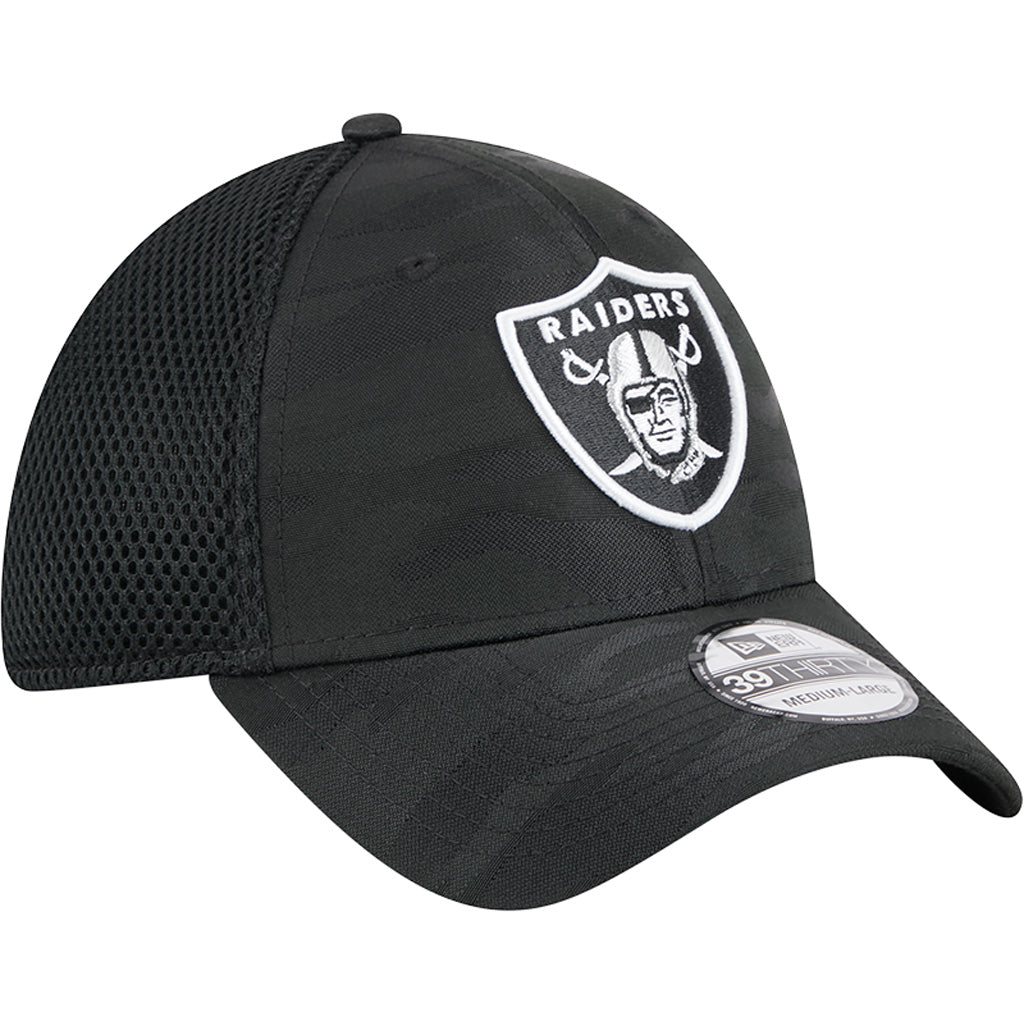 NFL Las Vegas Raiders New Era Black Camo 39THIRTY Flex Fit Hat - Black
