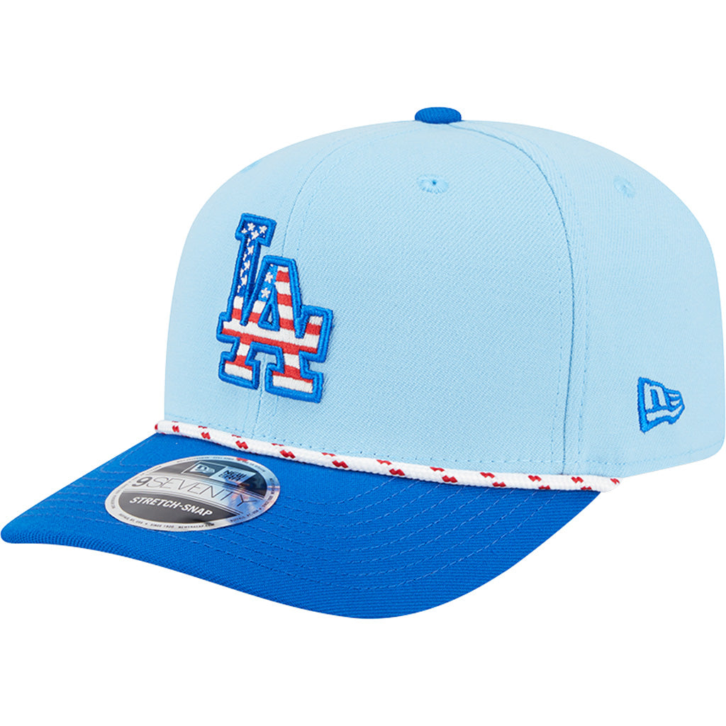MLB Los Angeles Dodgers New Era 2025 4th of July 9SEVENTY Stretch-Snapback Hat - Light Blue
