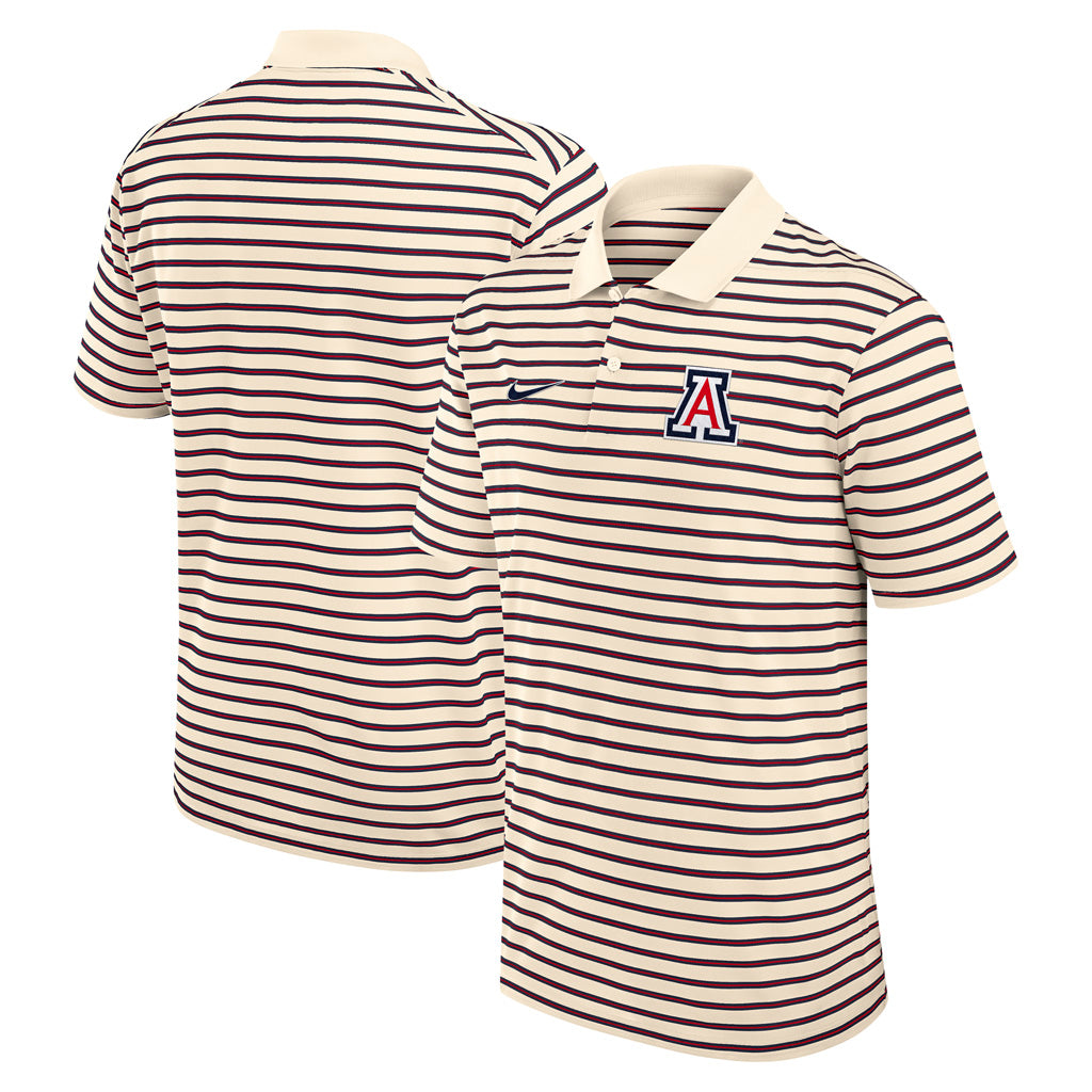 NCAA Arizona Wildcats Nike Striped Primary Logo Polo - Natural