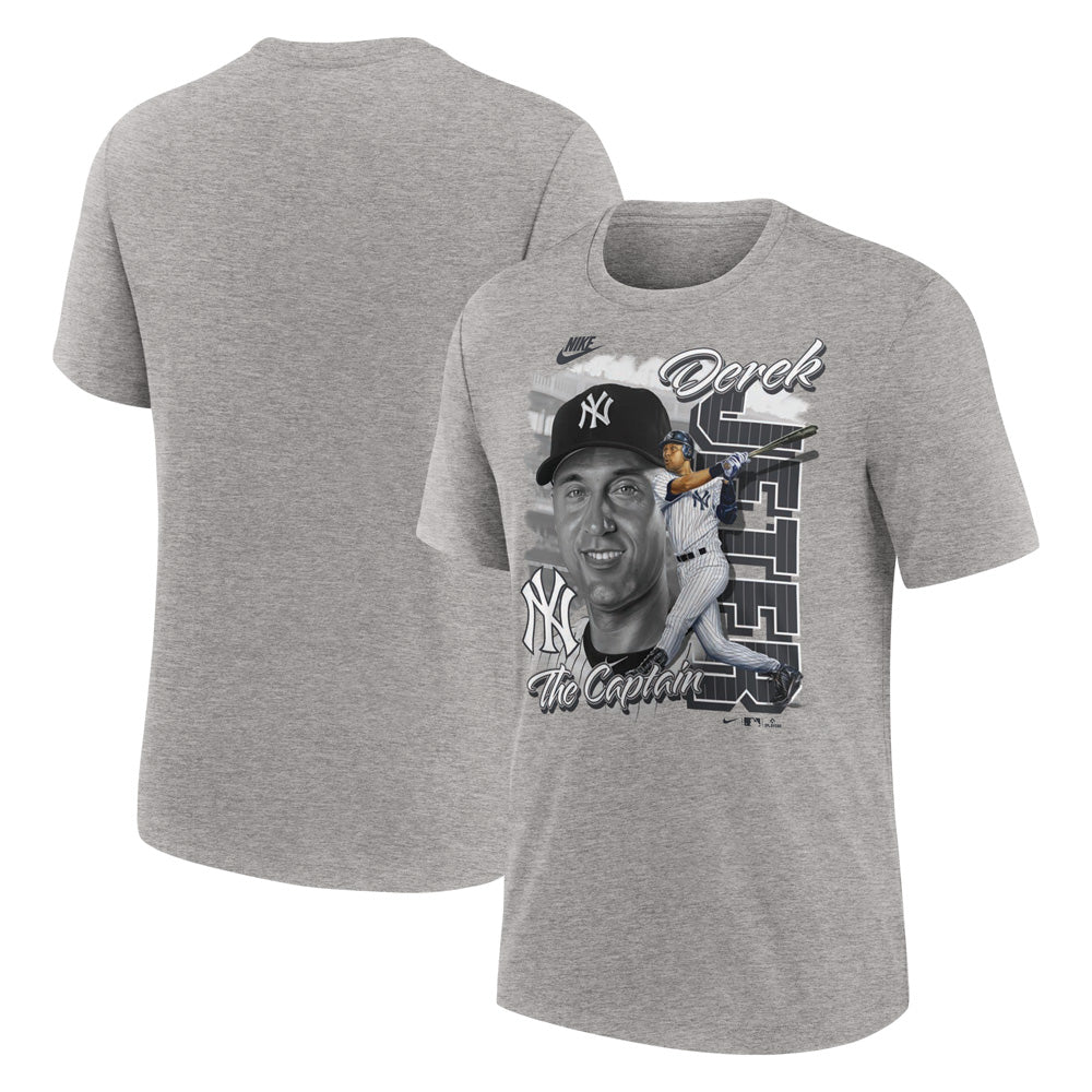 MLB New York Yankees Derek Jeter Nike Cooperstown Local Tri-Blend T-Shirt - Gray