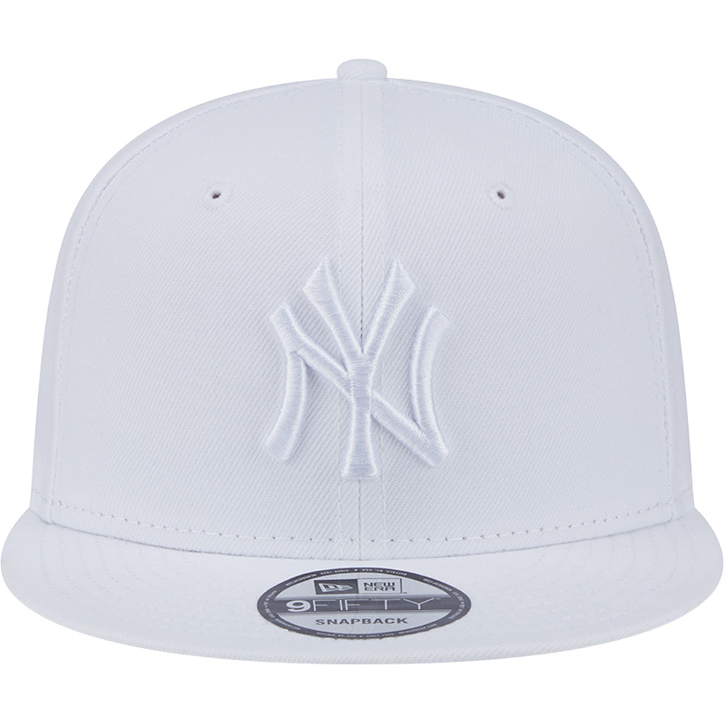 MLB New York Yankees New Era White on White 9FIFTY Snapback Hat - White