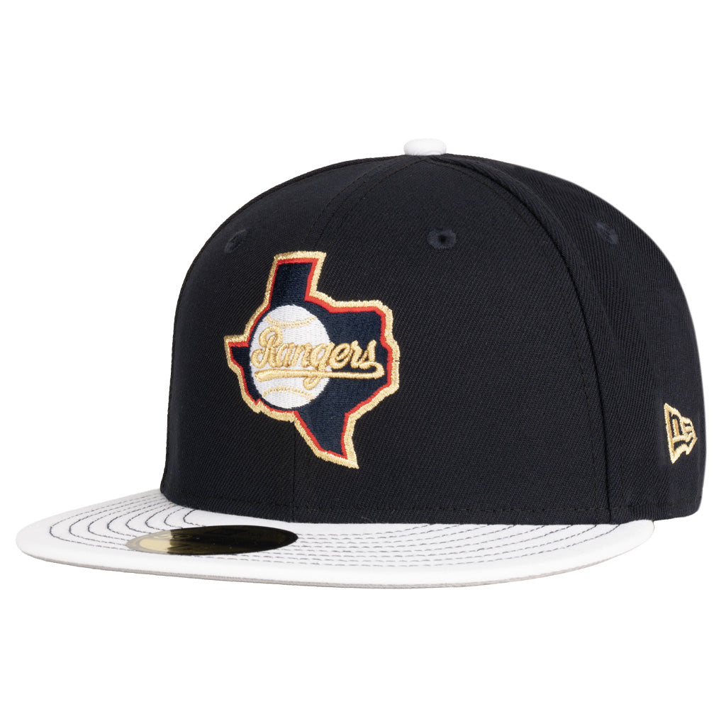 MLB Texas Rangers New Era Gold Medal 59FIFTY Fitted Hat - Navy