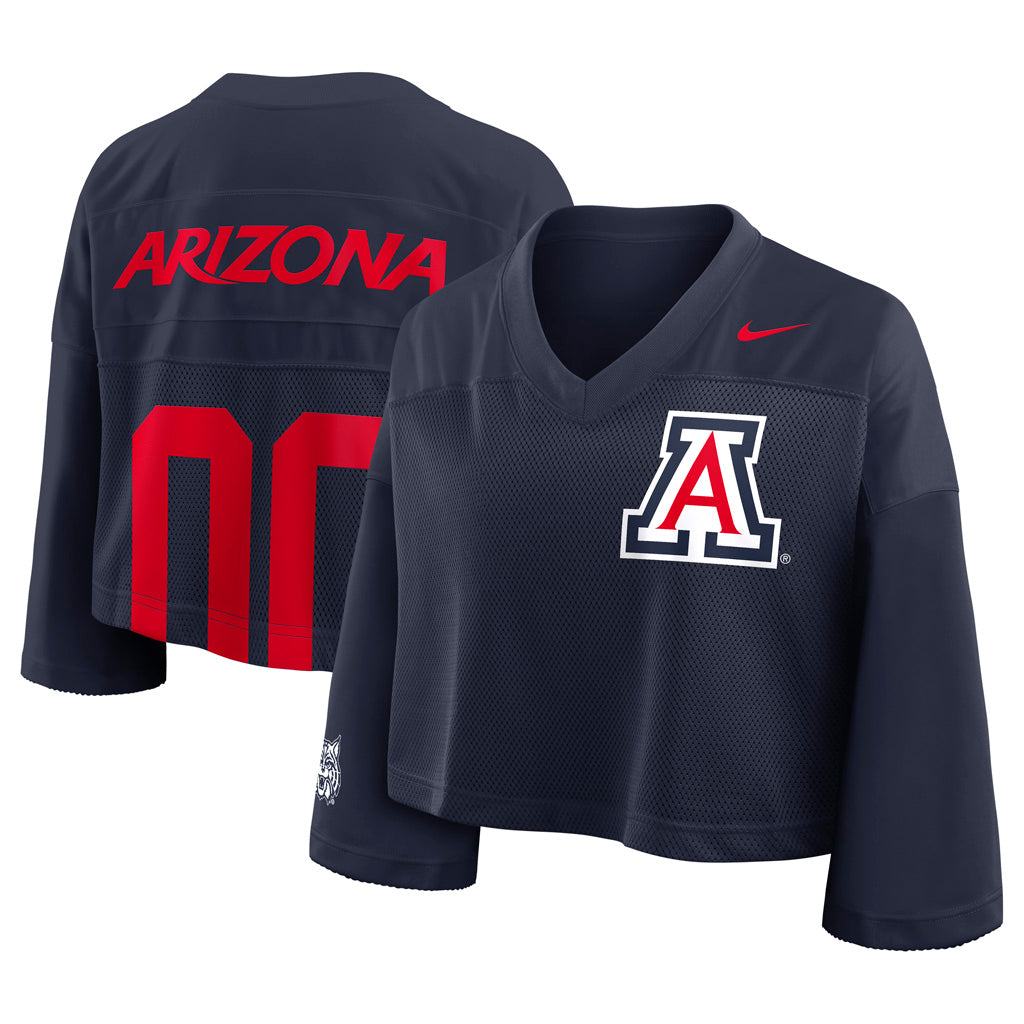 NCAA Arizona Wildcats Women's Nike Crop Jersey Top - Navy