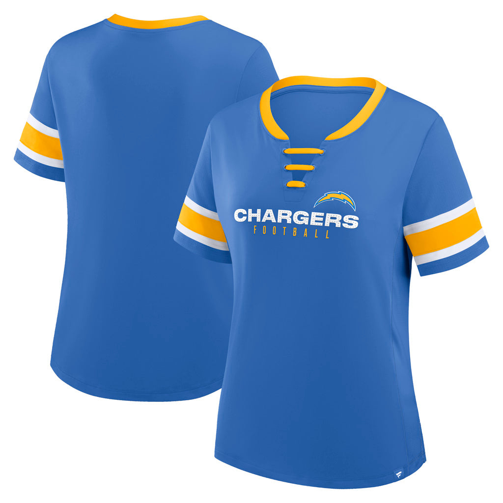 NFL Los Angeles Chargers Women's Fanatics Draw Play Athena Lace-Up Top - Blue
