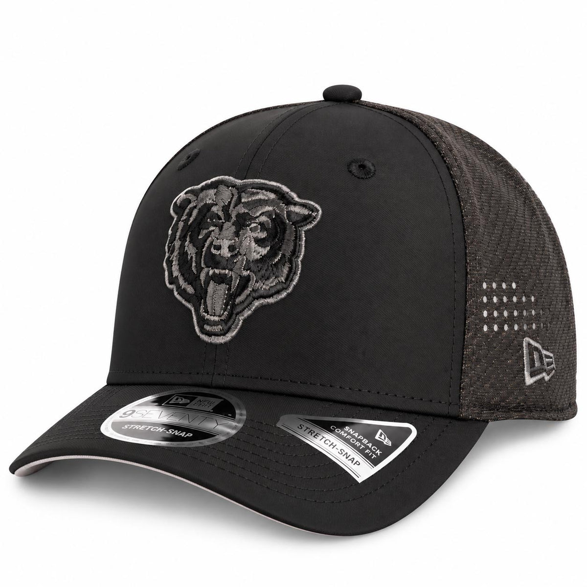 NFL Chicago Bears New Era Black Pearl Trucker 9SEVENTY Stretch-Snap Hat- Black
