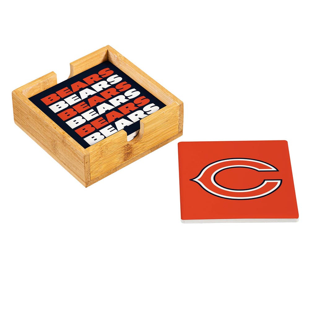 NFL Chicago Bears Evergreen 4-Pack Ceramic Coaster Set