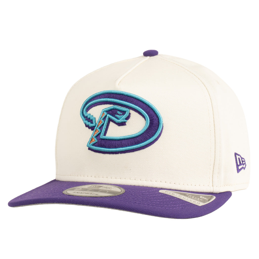 MLB Arizona Diamondbacks New Era Two-Tone Purple D 9FIFTY A-Frame Snapback Hat - Cream