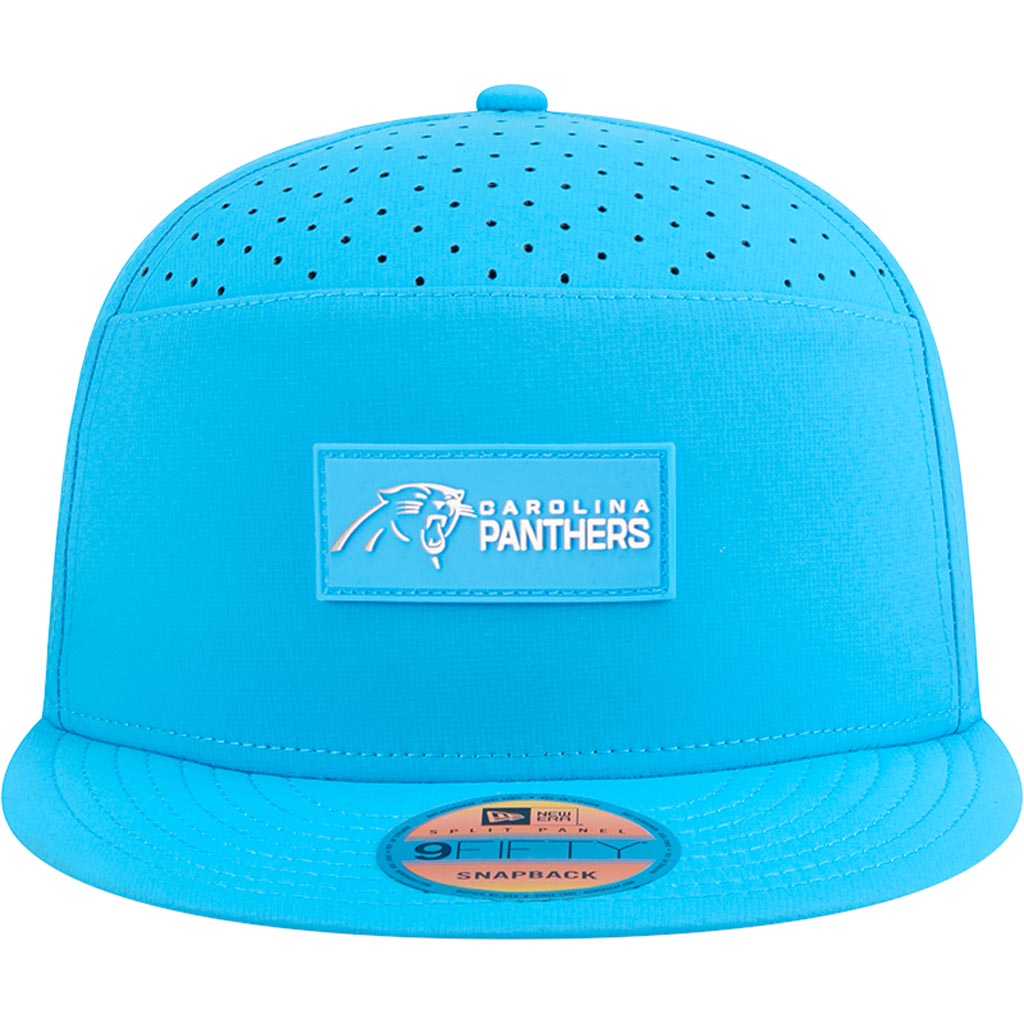 NFL Carolina Panthers New Era 2025 Sideline 9FIFTY Split Panel Snapback Hat - Blue
