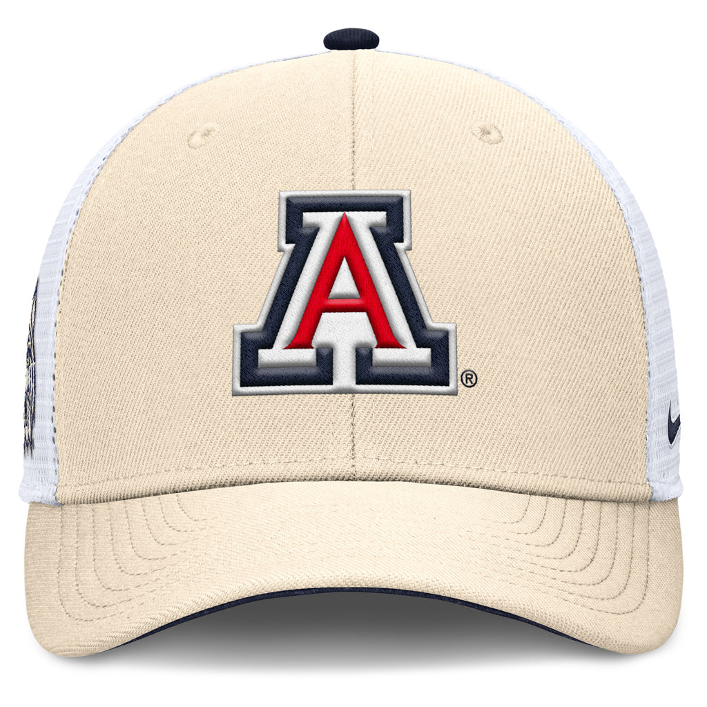 NCAA Arizona Wildcats Nike Primary Logo Structured Snapback Trucker Hat - Natural