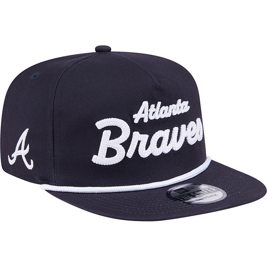 MLB Atlanta Braves New Era Team Text Golfer Snapback Hat - Navy