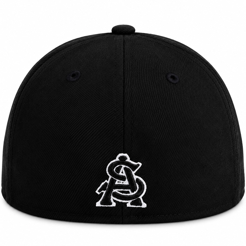 NCAA Arizona State Sun Devils New Era Black & White Sparky 59FIFTY Fitted Hat- Black