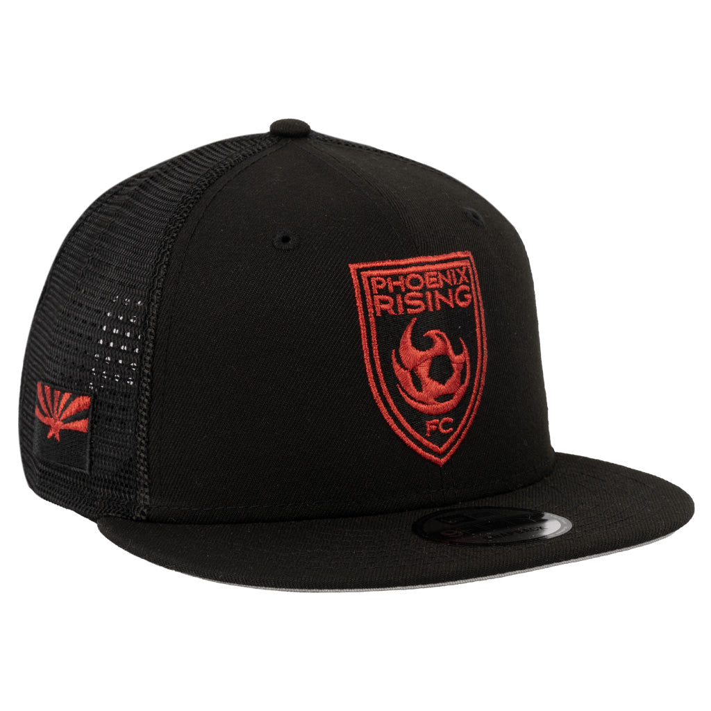 Phoenix Rising New Era Shadowline Trucker 9FIFTY Snapback Hat - Black