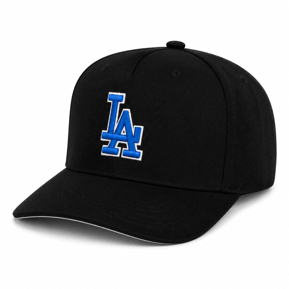 MLB Los Angeles Dodgers Mitchell and Ness Blue Logo Pro Pinch Snapback Hat- Black