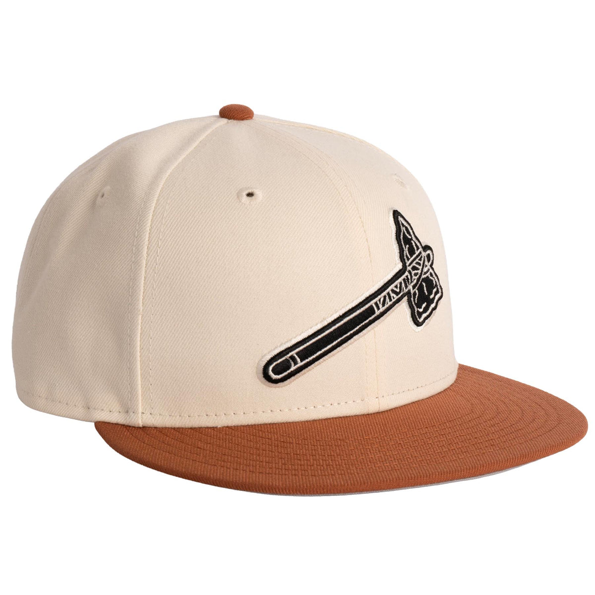 MLB Atlanta Braves New Era Fieldstone 9FIFTY Snapback Hat- Light Cream