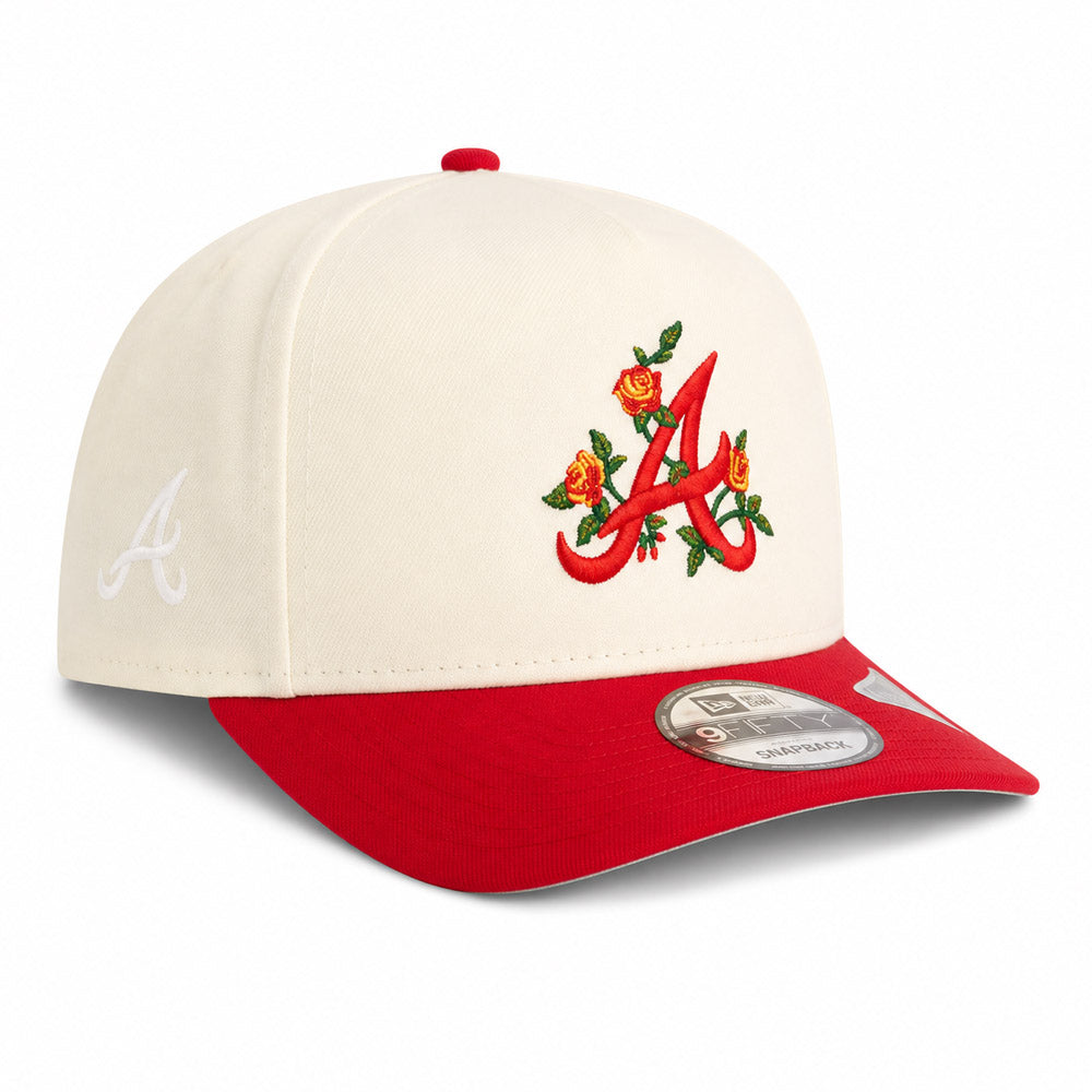 MLB Atlanta Braves New Era Two-Tone Summer Flower 9FIFTY A-Frame Snapback Hat - Cream