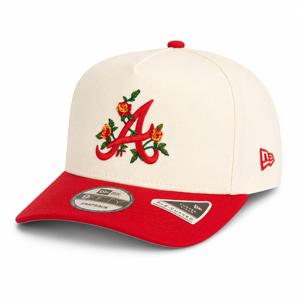 MLB Atlanta Braves New Era Two-Tone Summer Flower 9FIFTY A-Frame Snapback Hat - Cream