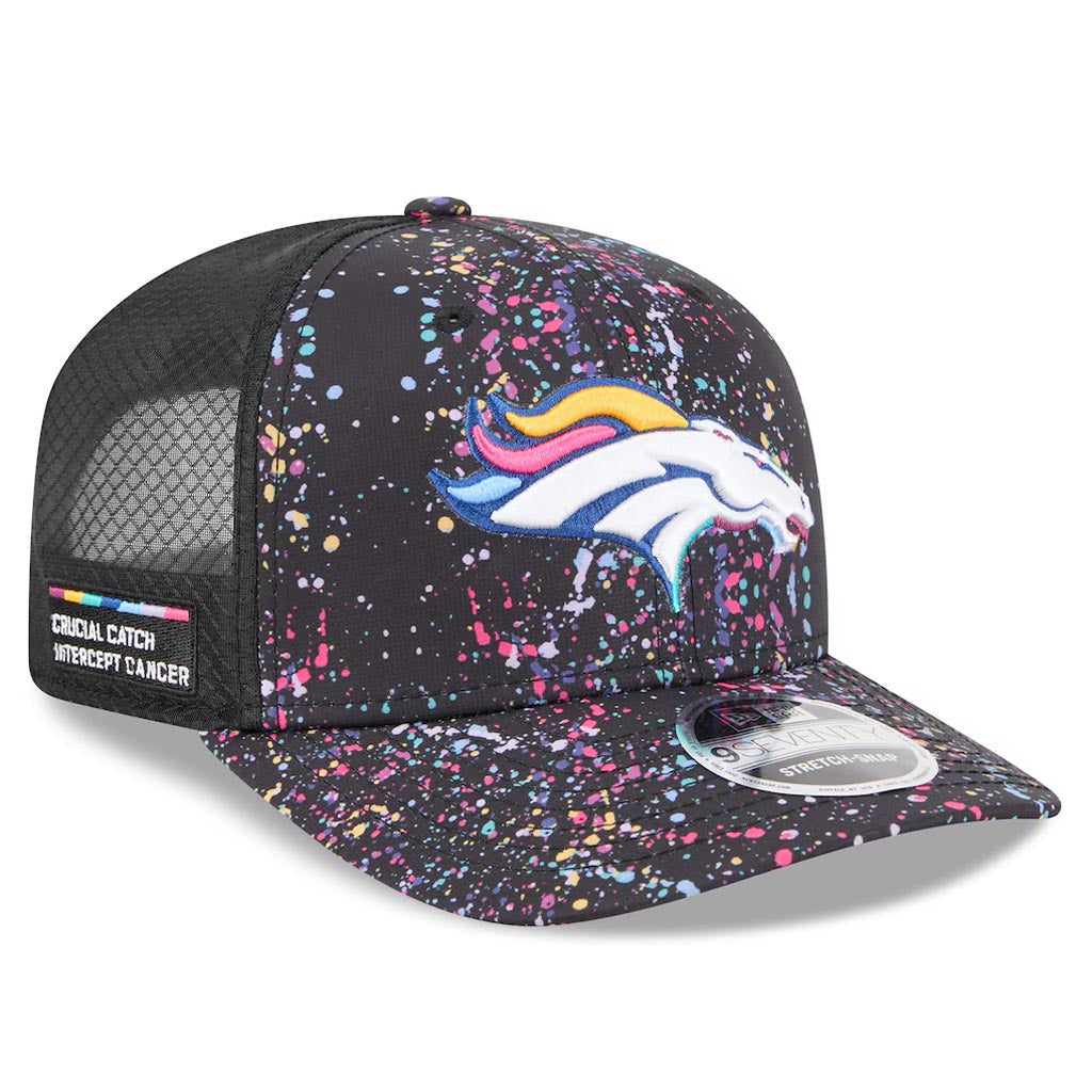 NFL Denver Broncos New Era 2025 Crucial Catch 9SEVENTY Stretch-Snapback Hat - Black