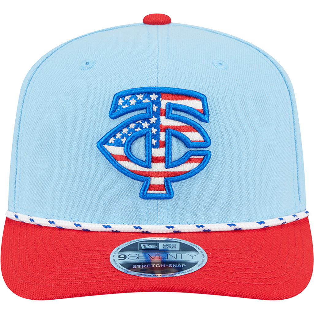 MLB Minnesota Twins New Era 2025 4th of July 9SEVENTY Stretch-Snapback Hat - Light Blue