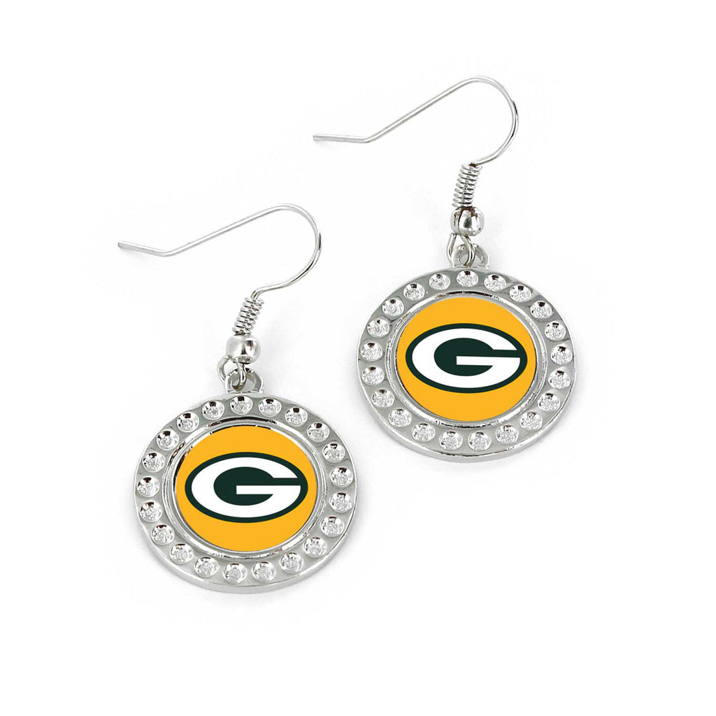 NFL Green Bay Packers Aminco Dimple Dangle Earrings
