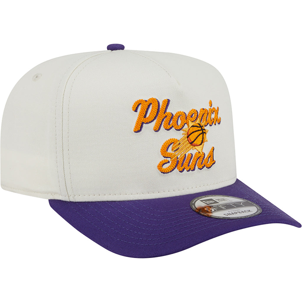 NBA Phoenix Suns New Era Chainstitch Two-Tone 9FIFTY A-Frame Snapback Hat - Cream