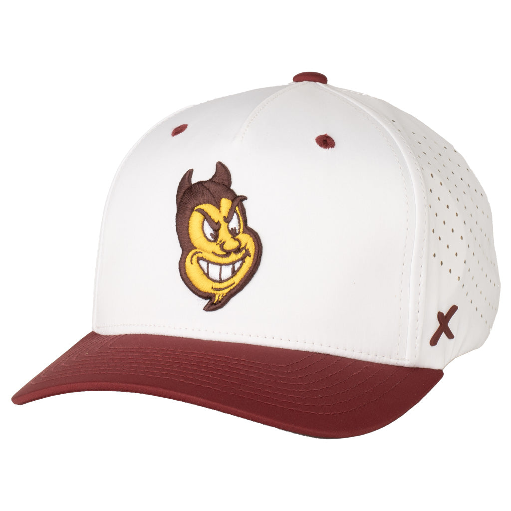 NCAA Arizona State Sun Devils CapX Two-Tone Velocity X8 Snapback Hat - White