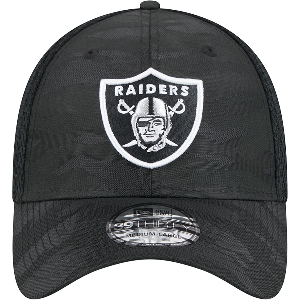 NFL Las Vegas Raiders New Era Black Camo 39THIRTY Flex Fit Hat - Black