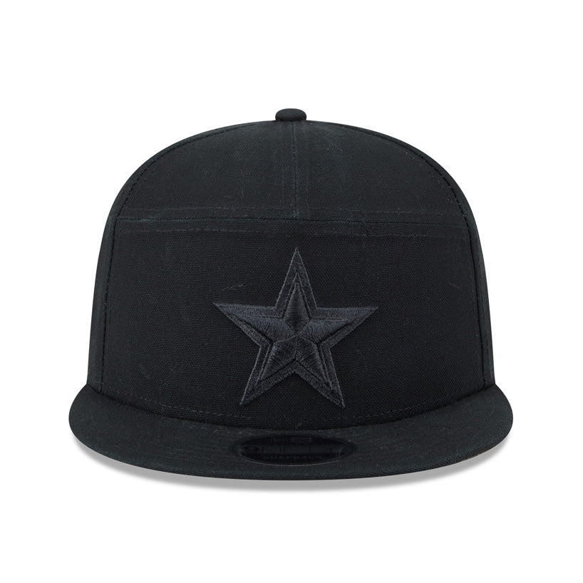 NFL Dallas Cowboys New Era BoB Cotton Canvas 9FIFTY Split Panel Snapback Hat - Black