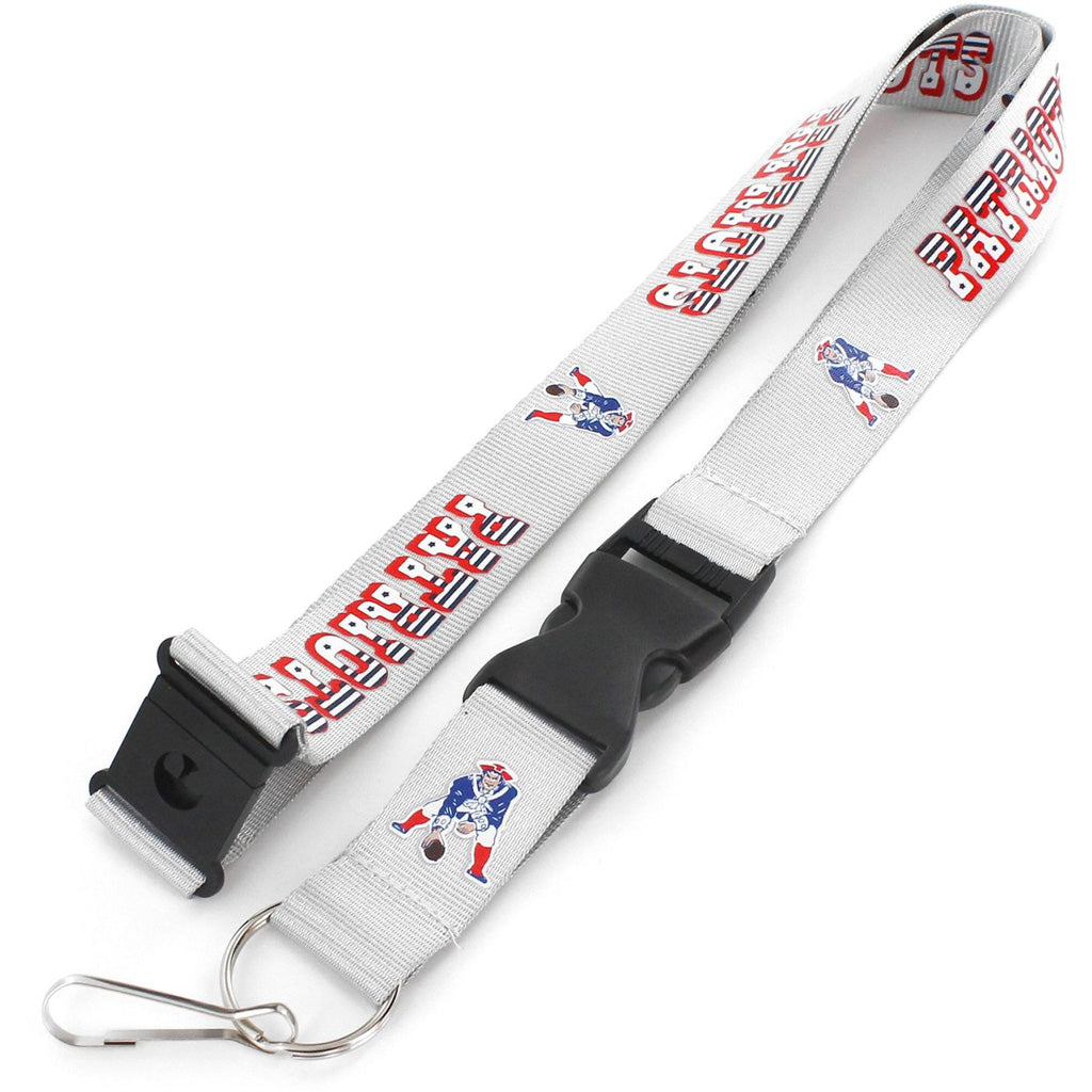 NFL New England Patriots Aminco Throwback Lanyard - Silver