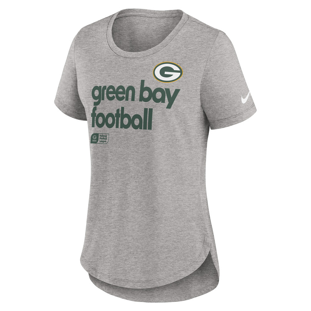 NFL Green Bay Packers Women&#39;s Nike Tri-Blend Fashion T-Shirt - Heather Gray