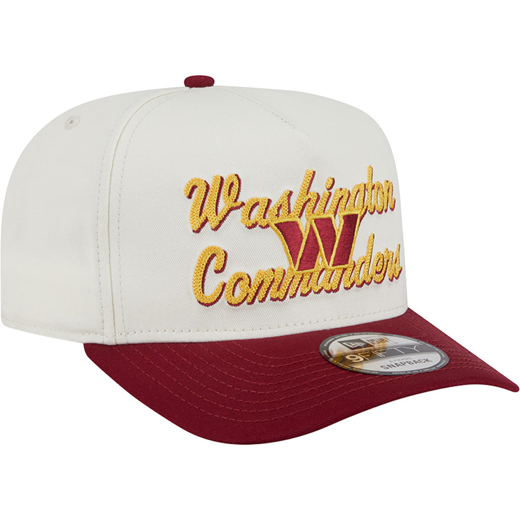 NFL Washington Commanders New Era Chainstitch Two-Tone 9FIFTY A-Frame Snapback Hat - Cream