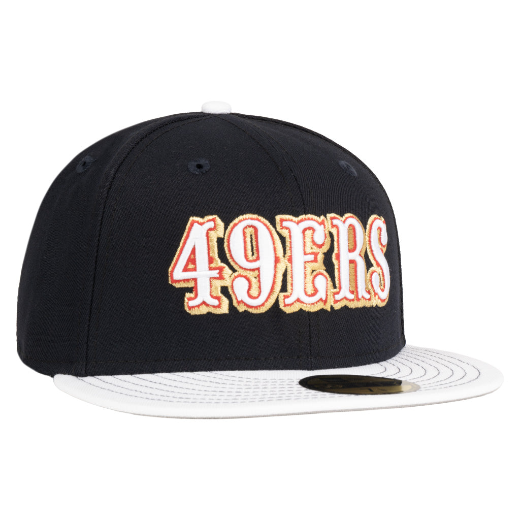 NFL San Francisco 49ers New Era Gold Medal 59FIFTY Fitted Hat - Navy