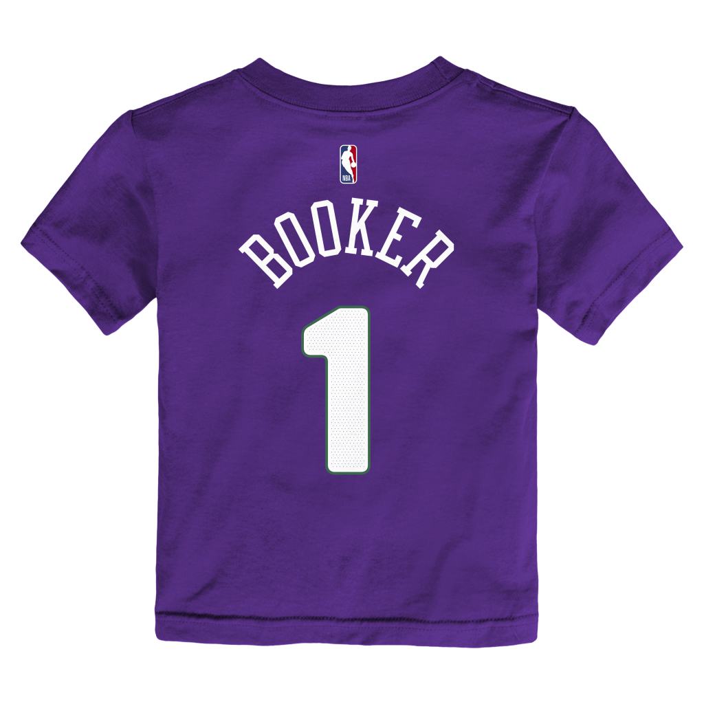 NBA Phoenix Suns Devin Booker Toddler Nike City Edition 2024/25 Name & Number T-Shirt - Purple