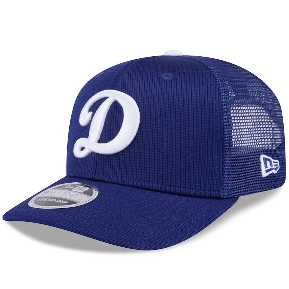 MLB Los Angeles Dodgers New Era 2025 Batting Practice 9SEVENTY Stretch-Snapback Trucker Hat - Blue