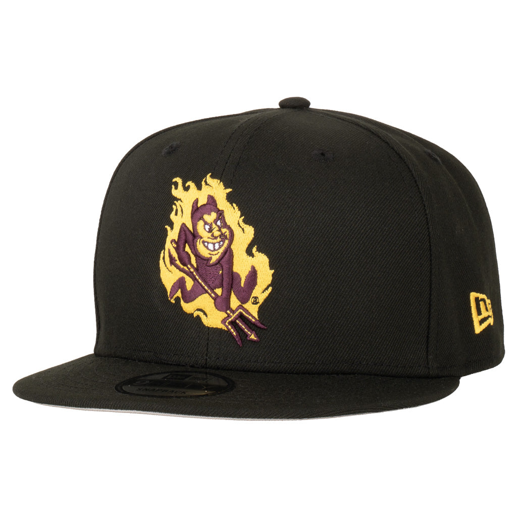 NCAA Arizona State Sun Devils New Era Sparky in Flames 9FIFTY Snapback Hat - Black