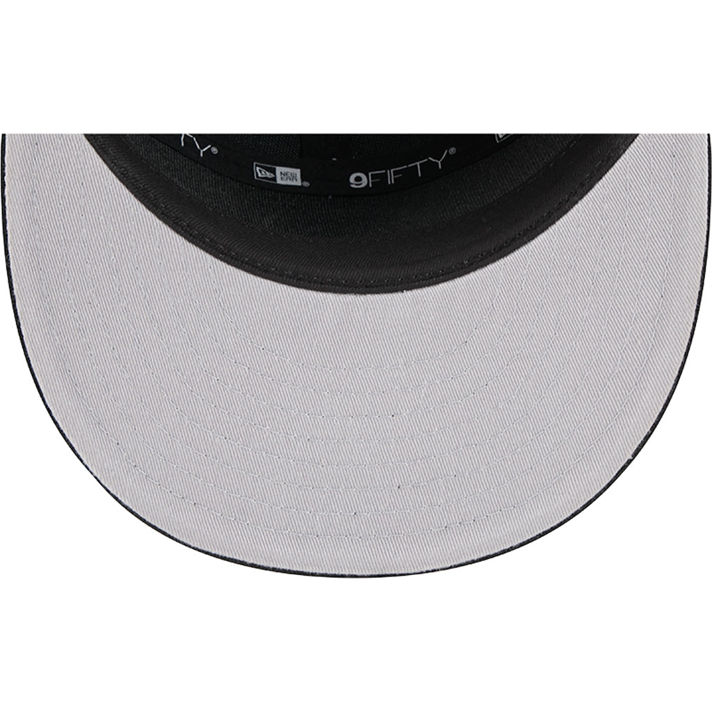 NBA Phoenix Suns New Era Black on Black Cotton Canvas 9FIFTY Split Panel Snapback Hat - Black