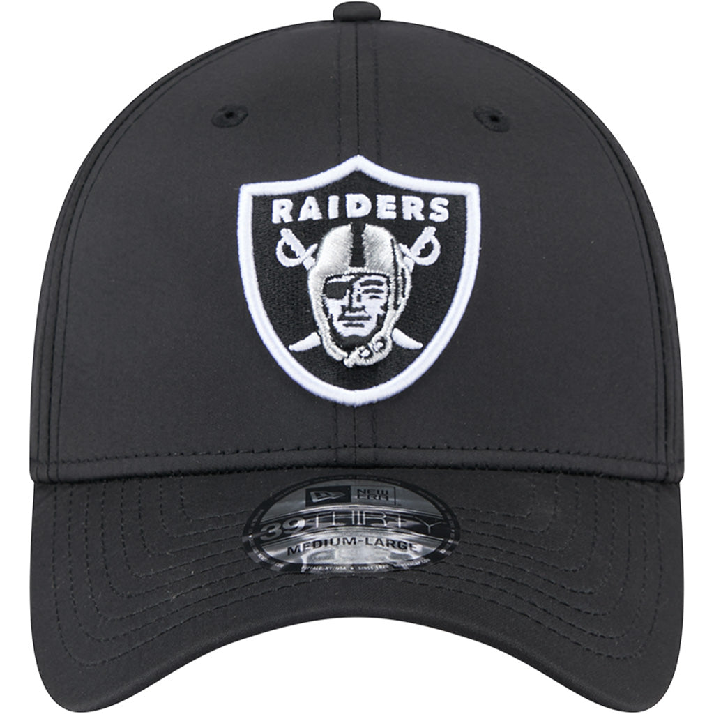 NFL Las Vegas Raiders New Era Mid Perf 39THIRTY Flex Fit Hat - Black