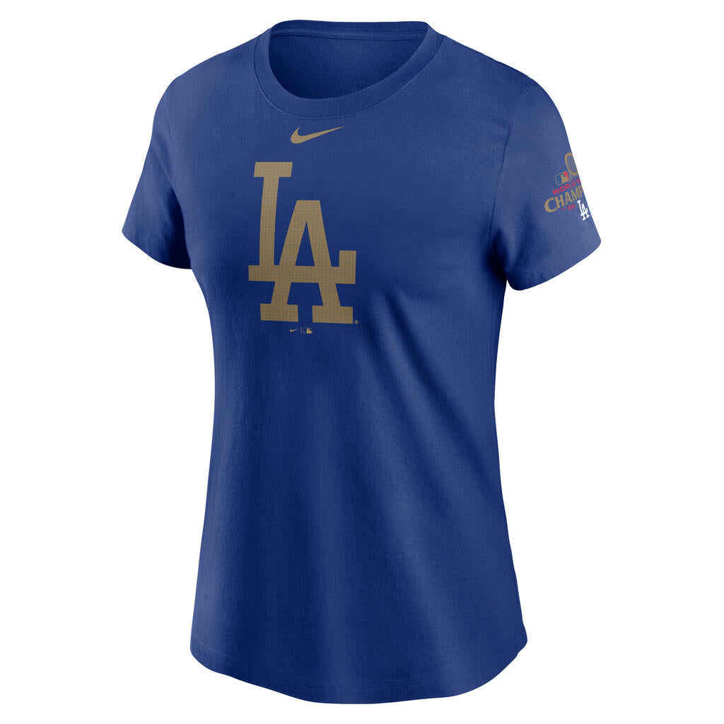 MLB Los Angeles Dodgers Nike Women's Gold Logo T-Shirt - Blue