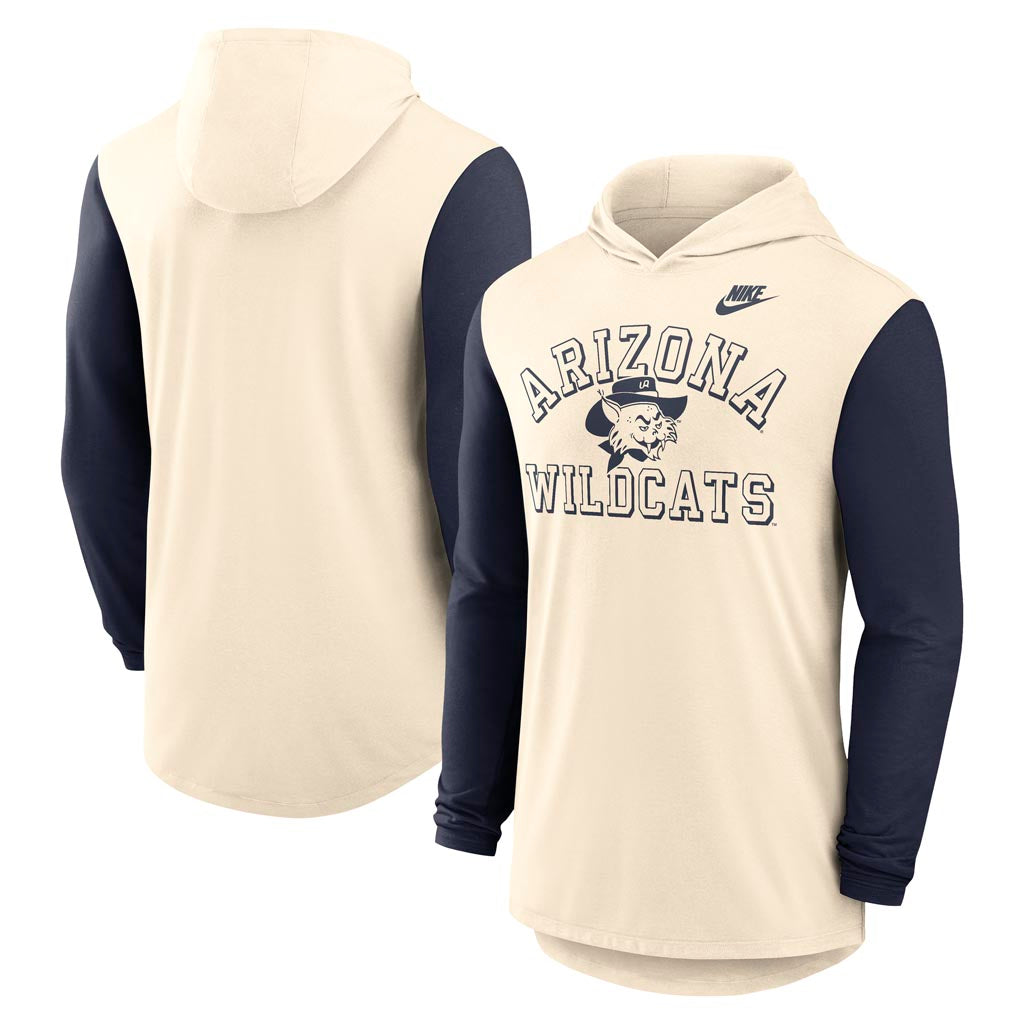 NCAA Arizona Wildcats Nike Legacy Long Sleeve Hooded Shirt - Cream