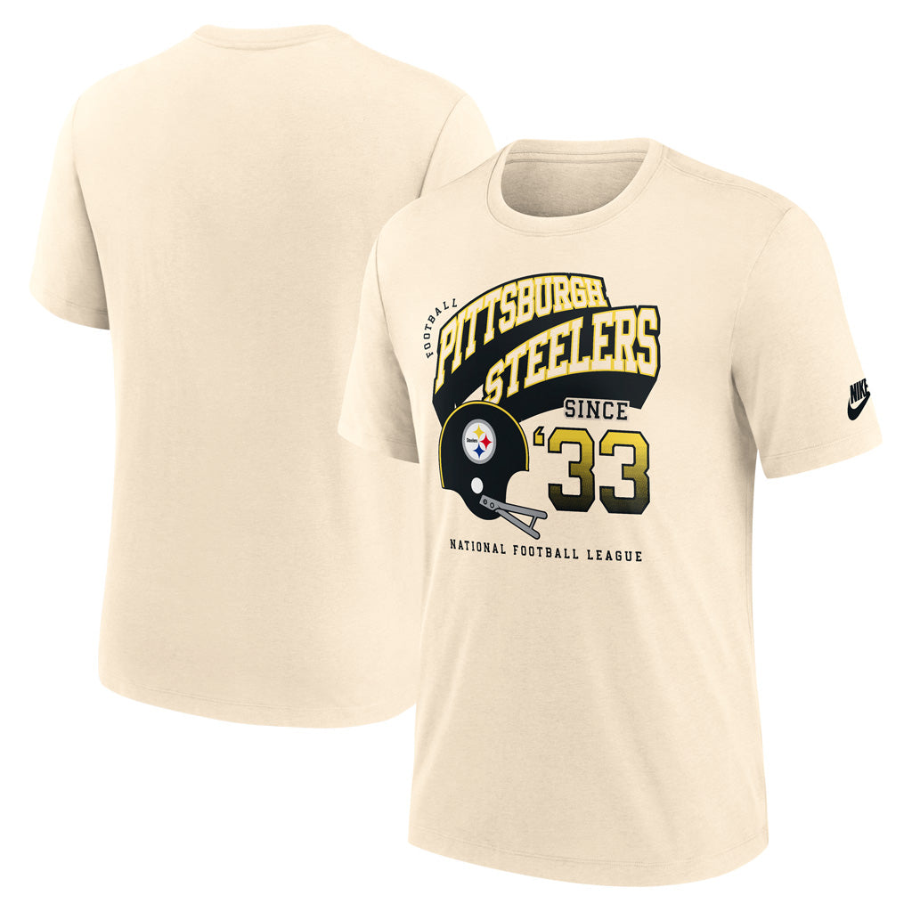 NFL Pittsburgh Steelers Nike Throwback Tri-Blend T-Shirt - Cream