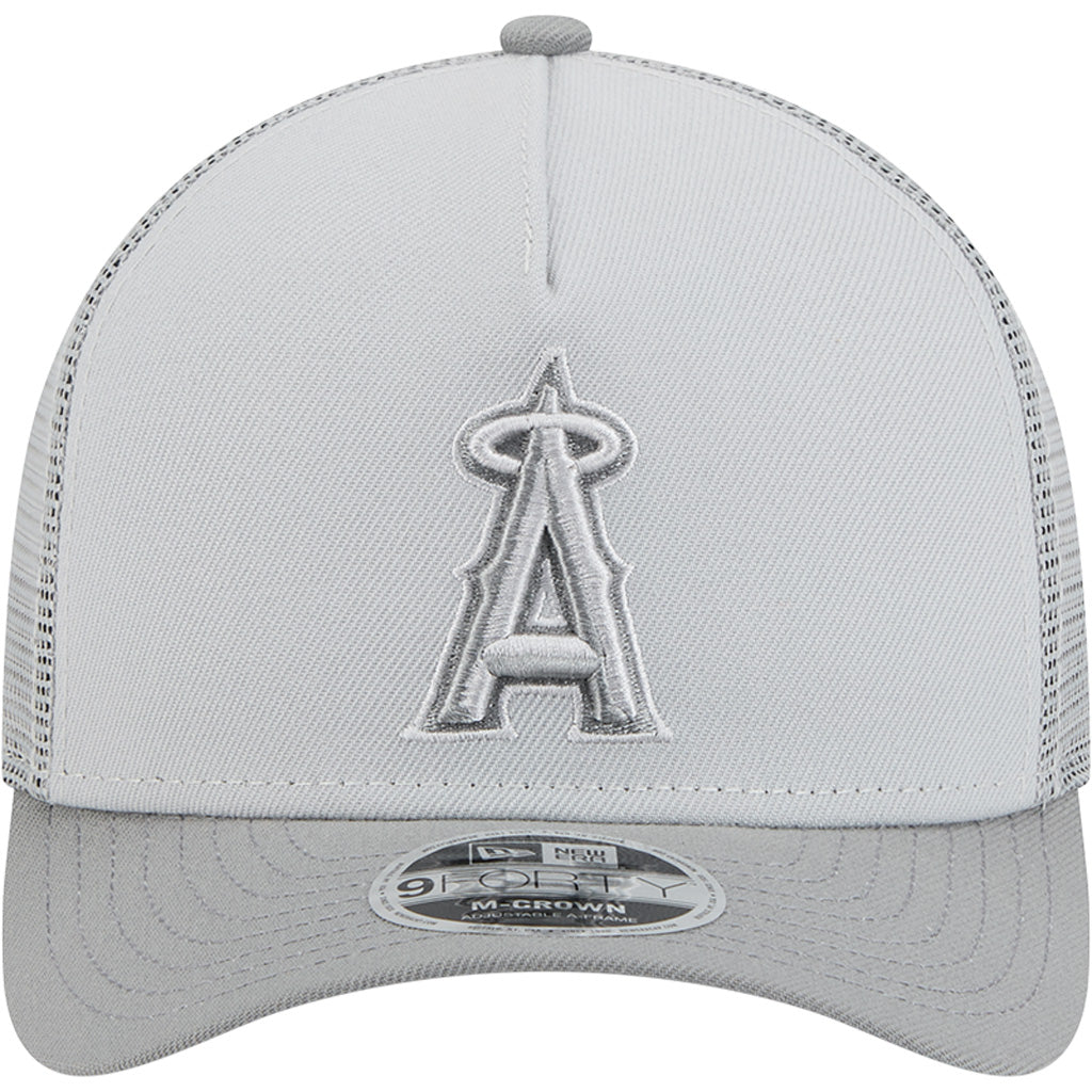 MLB Los Angeles Angels New Era Gray Tonal 9FORTY M-Crown Snapback Trucker Hat - Gray