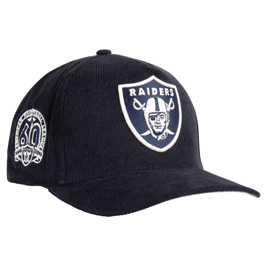 NFL Las Vegas Raiders New Era Corduroy 9FIFTY A-Frame Snapback Hat - Navy