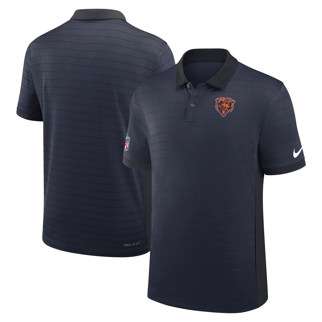 NFL Chicago Bears Nike 2025 Dri-Fit Striped Polo - Navy