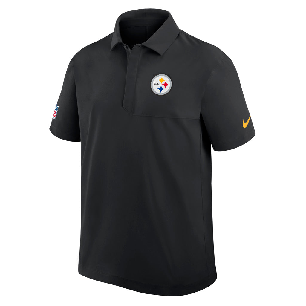 NFL Pittsburgh Steelers Nike 2025 Dri-Fit Sideline Woven Polo - Black