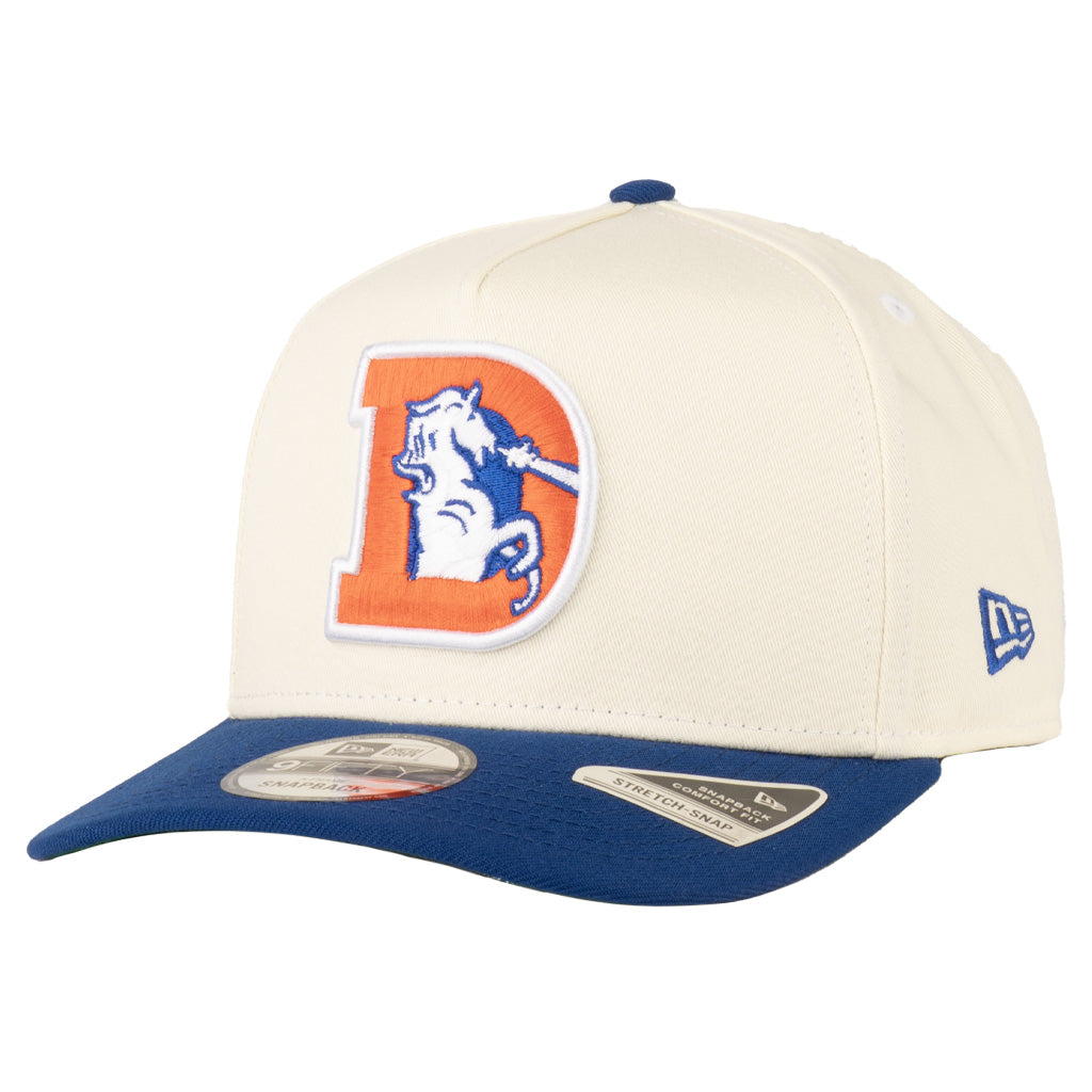 NFL Denver Broncos New Era Throwback Two-Tone TC 9FIFTY A-Frame Snapback Hat - Cream