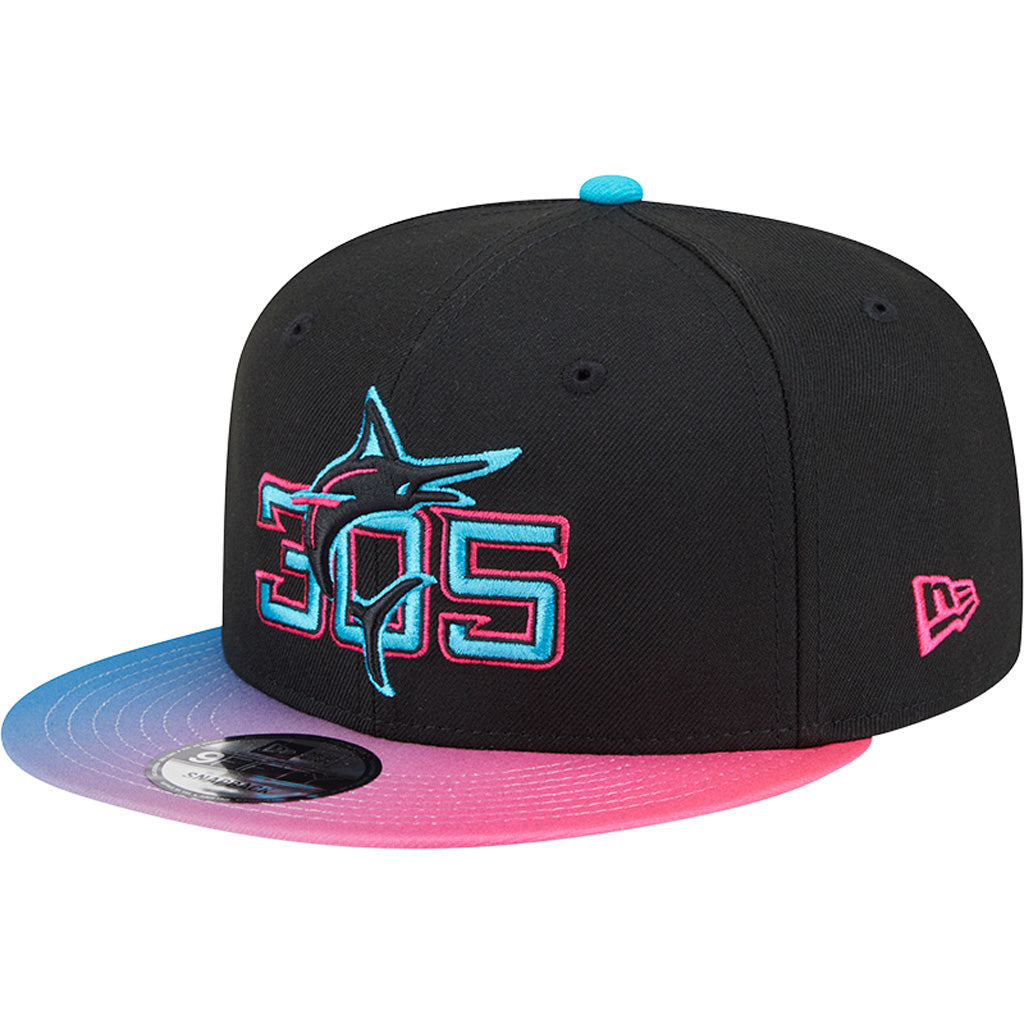 MLB Miami Marlins New Era 2025 City Connect 9FIFTY Snapback Hat - Black