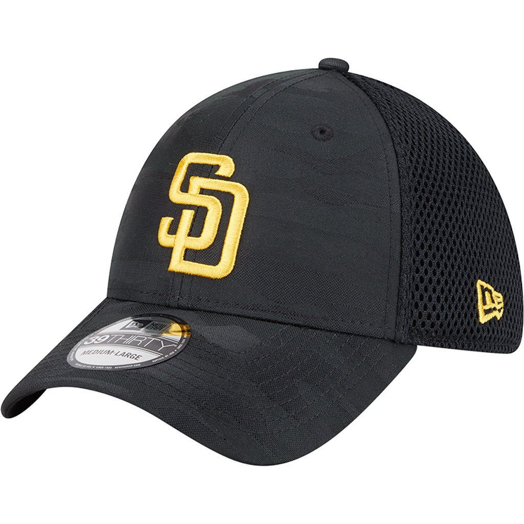MLB San Diego Padres New Era Black Camo 39THIRTY Flex Fit Hat - Black